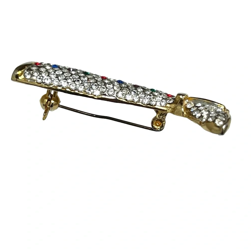 VINTAGE CRYSTAL COWBOY BOOT BROOCH